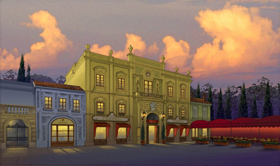 Italy Pizzeria Concept Art copyright Disney